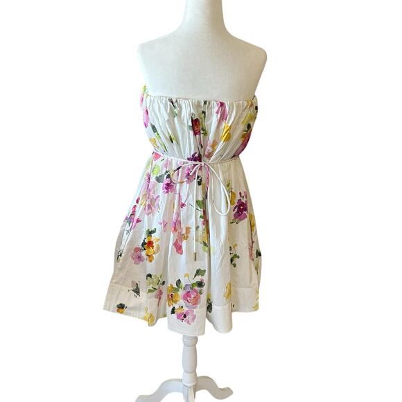 AJE Ayla Strapless Mini Dress – Floral Garden Party Chic Size 6 US/ 10 AU UK - Picture 5 of 12